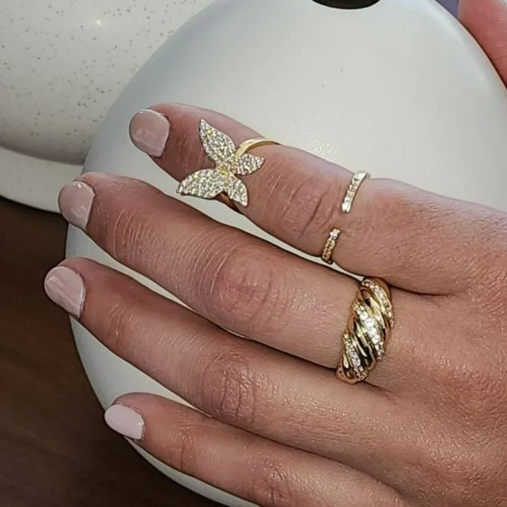 Gold Plated Butterfly‎ Finger Ring